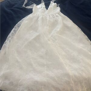 White Floral Midi Dress